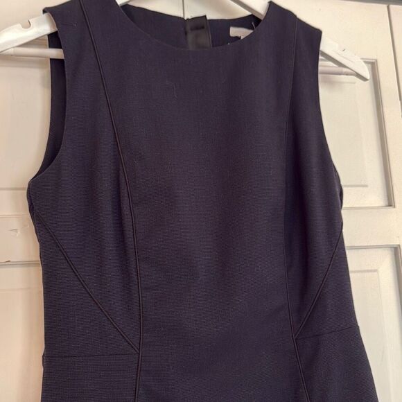 H&M navy seamed front pencil dress work size 8 - Picture 3 of 10